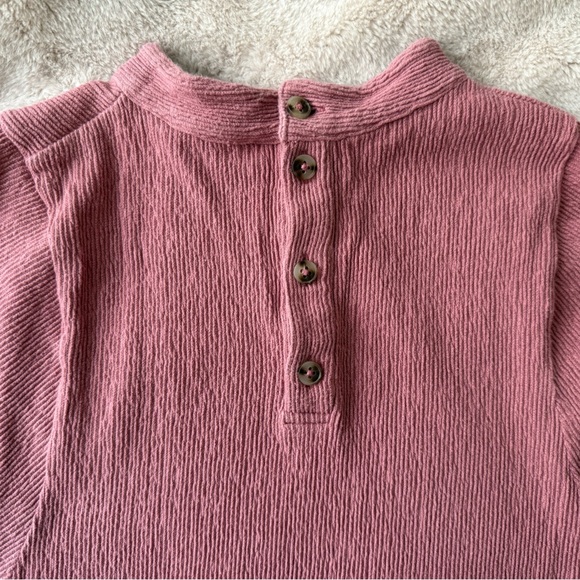 Madewell Texture & Thread Buttonback Mockneck Autumn Berry Size M - Picture 8 of 8